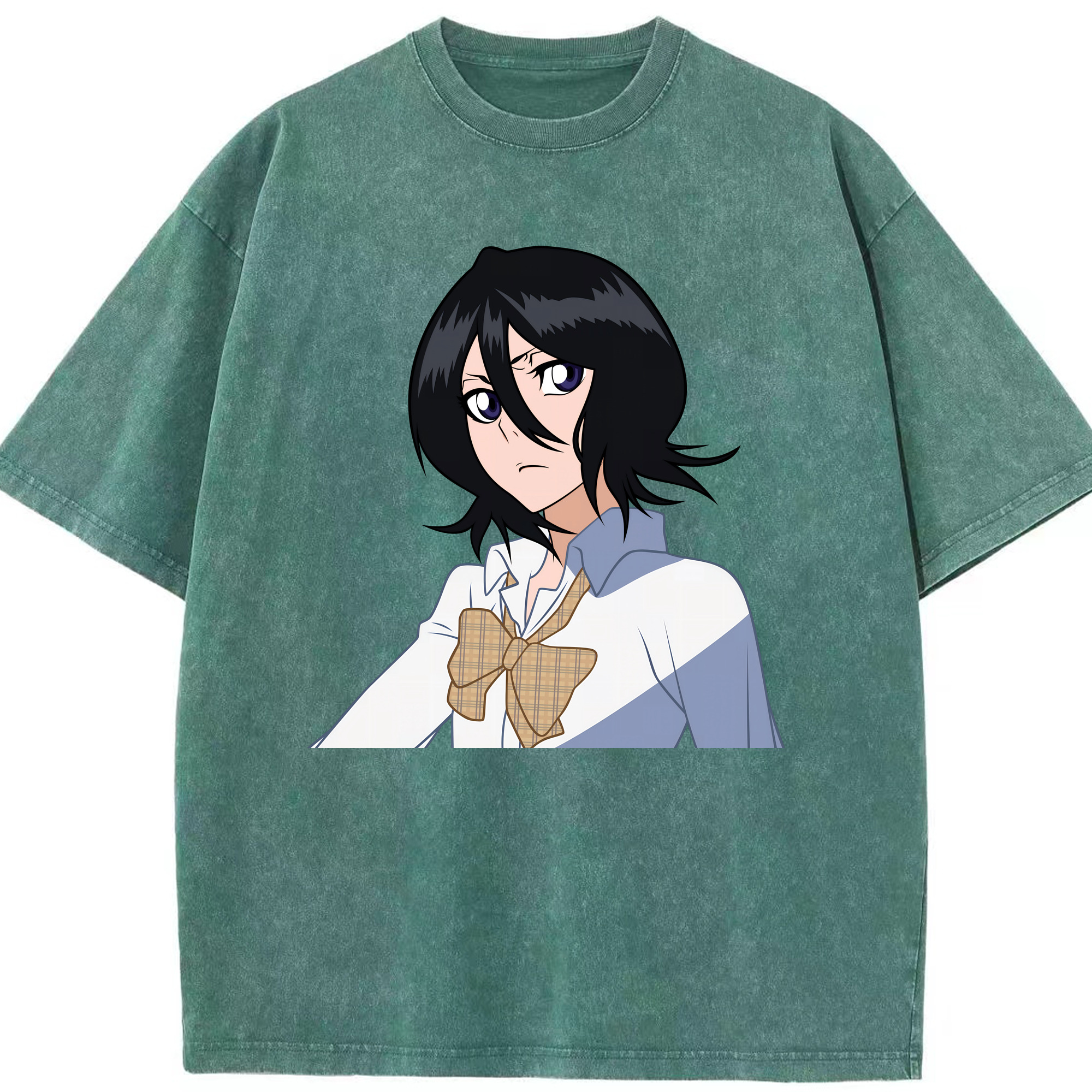 （画像用） ブリーチ 朽木ルキア BLEACH Kuchiki Rukia 綿100% ヴィンテージ風 半袖Tシャツ（フロントプリント）